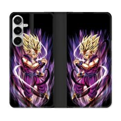 Housse cuir portefeuille Pour Samsung Galaxy S26 Plus Manga Dragon Ball Sangohan Violet