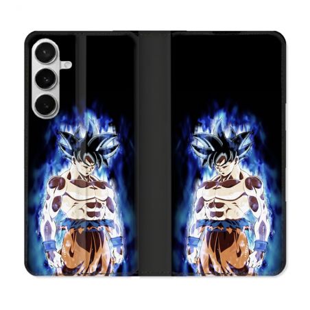 Housse cuir portefeuille Pour Samsung Galaxy S26 Plus Manga Dragon Ball Sangoku Noir