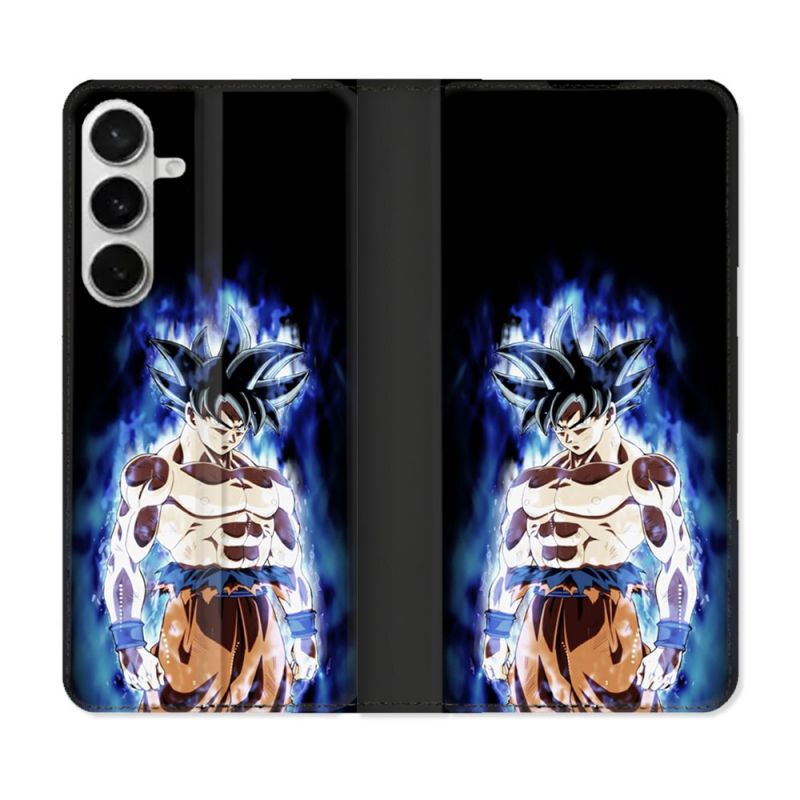 Housse cuir portefeuille Pour Samsung Galaxy S26 Plus Manga Dragon Ball Sangoku Noir