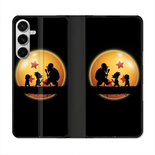 Housse cuir portefeuille Pour Samsung Galaxy S26 Plus Manga Dragon Ball Vintage