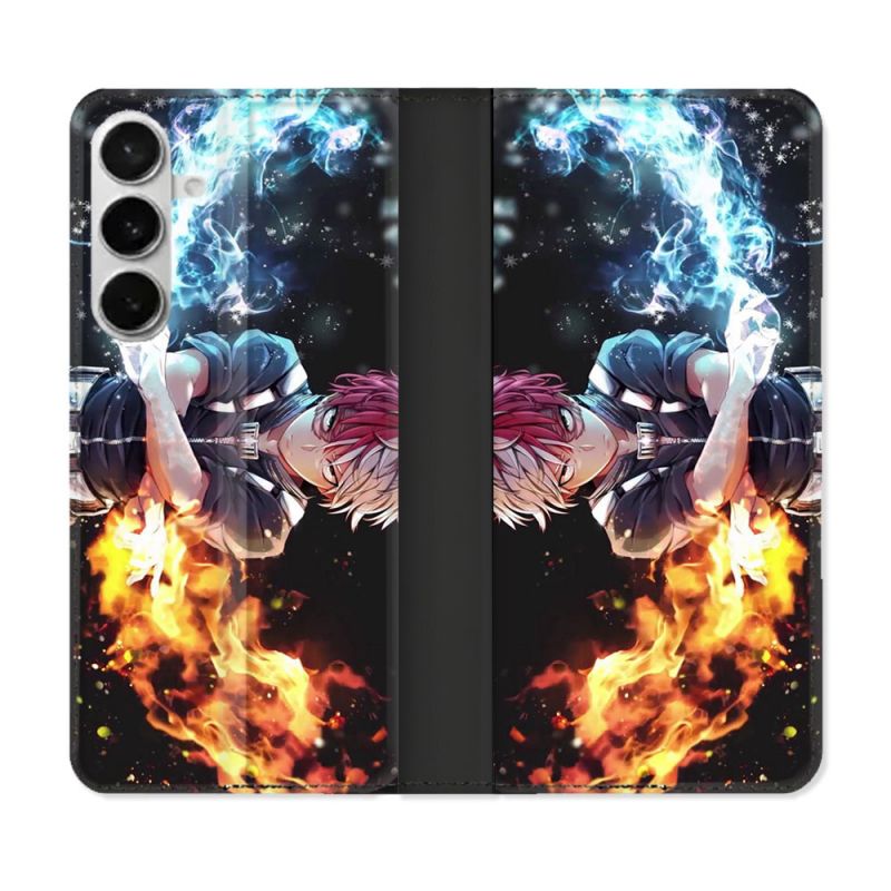 Housse cuir portefeuille Pour Samsung Galaxy S26 Plus Manga My Hero Academia Shoto