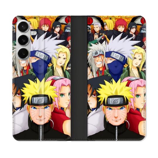Housse cuir portefeuille Pour Samsung Galaxy S26 Plus Manga Naruto Team