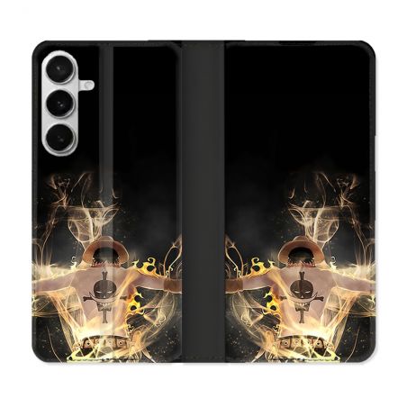 Housse cuir portefeuille Pour Samsung Galaxy S26 Plus Manga One Piece Ace Noir