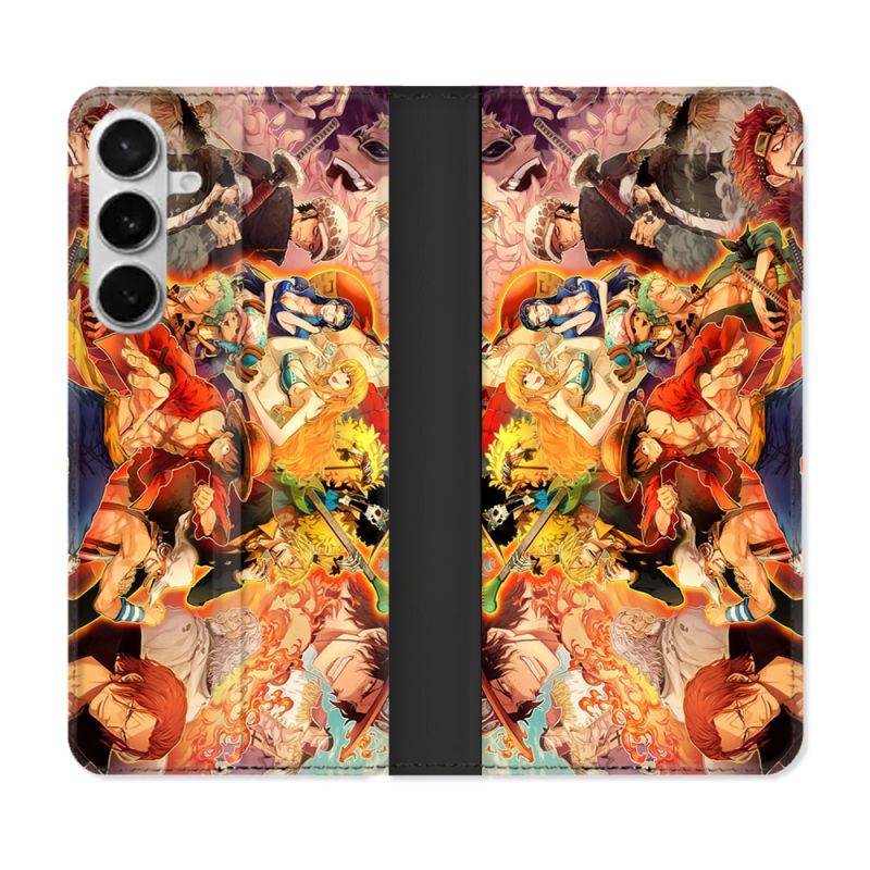 Housse cuir portefeuille Pour Samsung Galaxy S26 Plus Manga One Piece Nakama