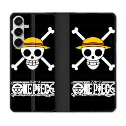 Housse cuir portefeuille Pour Samsung Galaxy S26 Plus Manga One Piece Tete de Mort