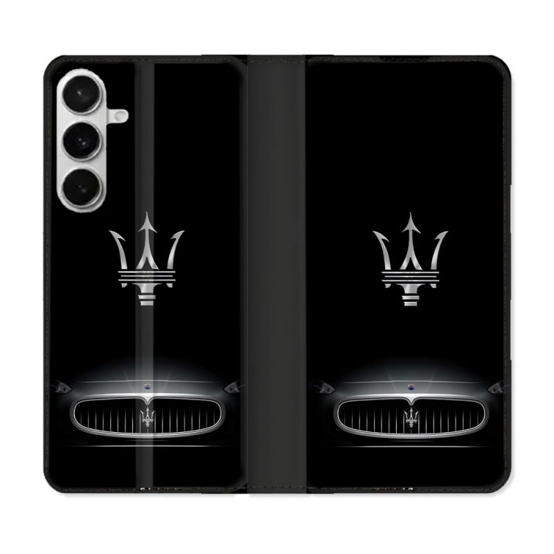 Housse cuir portefeuille Pour Samsung Galaxy S26 Plus Maserati
