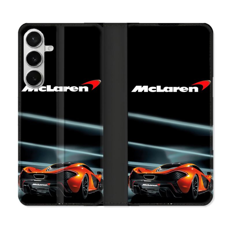 Housse cuir portefeuille Pour Samsung Galaxy S26 Plus Mc Laren