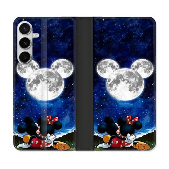 Housse cuir portefeuille Pour Samsung Galaxy S26 Plus Mickey Minnie