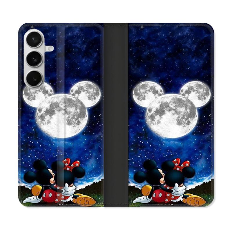Housse cuir portefeuille Pour Samsung Galaxy S26 Plus Mickey Minnie