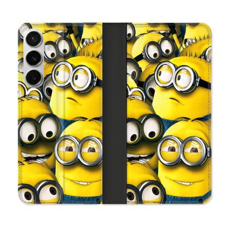 Housse cuir portefeuille Pour Samsung Galaxy S26 Plus Minions Groupe