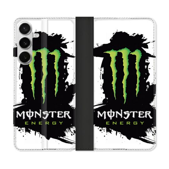 Housse cuir portefeuille Pour Samsung Galaxy S26 Plus Monster Energy Tache
