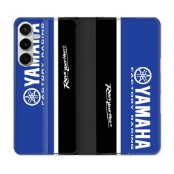Housse cuir portefeuille Pour Samsung Galaxy S26 Plus Moto Yamaha