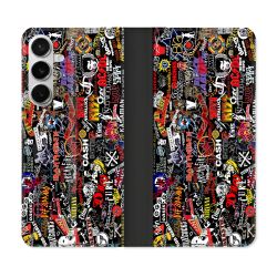Housse cuir portefeuille Pour Samsung Galaxy S26 Plus Musique Rock Groupe