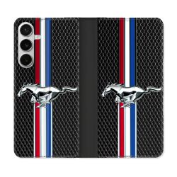 Housse cuir portefeuille Pour Samsung Galaxy S26 Plus Mustang