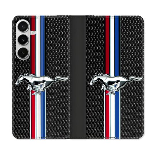 Housse cuir portefeuille Pour Samsung Galaxy S26 Plus Mustang