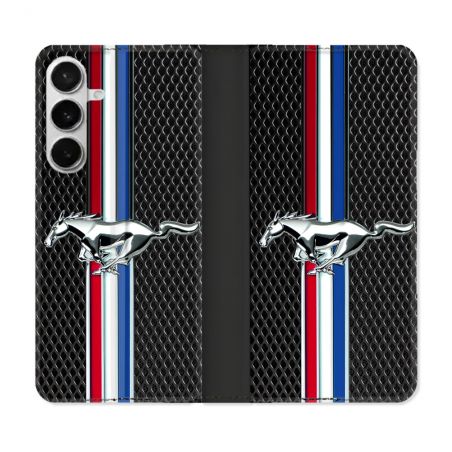 Housse cuir portefeuille Pour Samsung Galaxy S26 Plus Mustang