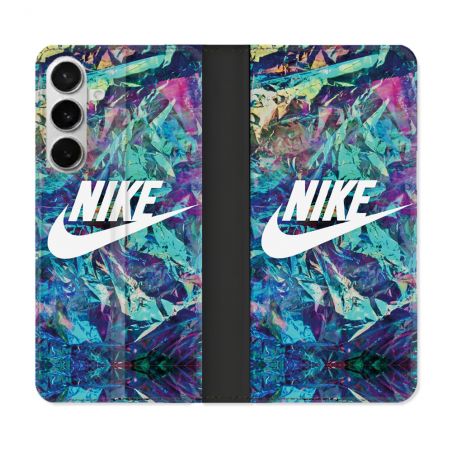 Housse cuir portefeuille Pour Samsung Galaxy S26 Plus Nike Turquoise