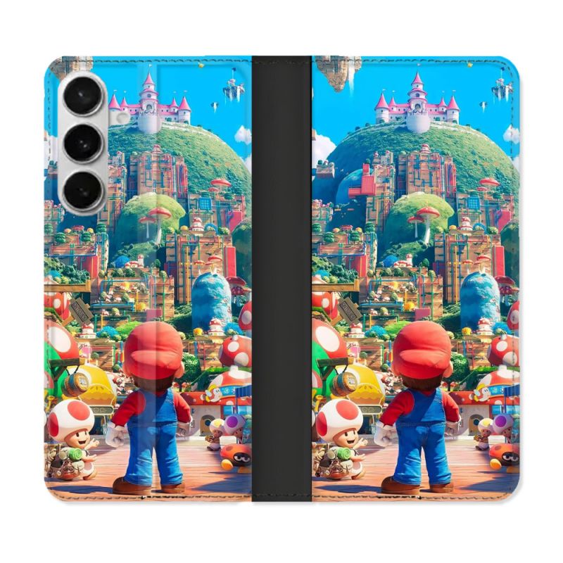 Housse cuir portefeuille Pour Samsung Galaxy S26 Plus Nintendo World