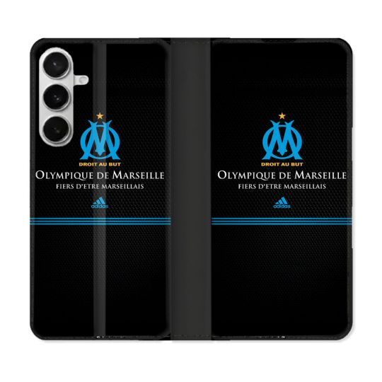 Housse cuir portefeuille Pour Samsung Galaxy S26 Plus Olympique Marseille OM Fier etre Marseillais