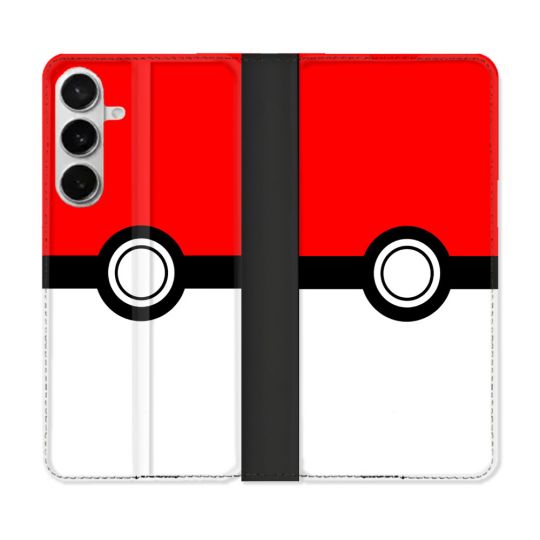 Housse cuir portefeuille Pour Samsung Galaxy S26 Plus Pokemon Pokeball