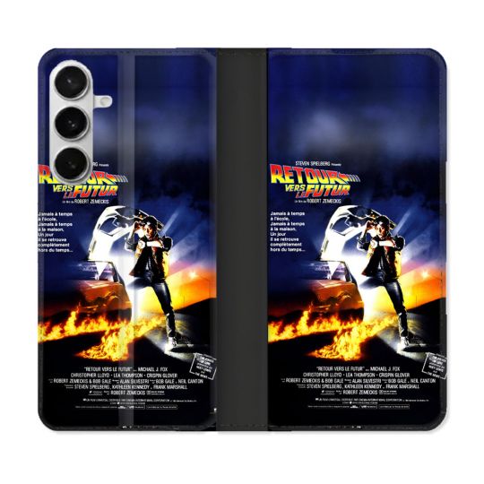 Housse cuir portefeuille Pour Samsung Galaxy S26 Plus Retour Vers Le Futur Affiche