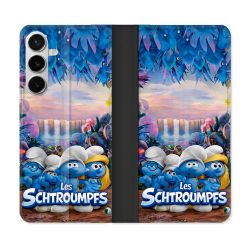 Housse cuir portefeuille Pour Samsung Galaxy S26 Plus Schtroumpfs Forêt