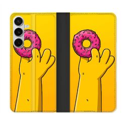 Housse cuir portefeuille Pour Samsung Galaxy S26 Plus Simpson Donuts