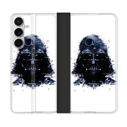 Housse cuir portefeuille Pour Samsung Galaxy S26 Plus Star Wars - Dark Vador Blanc