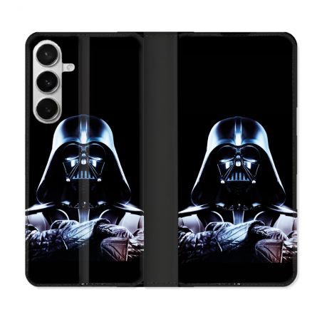 Housse cuir portefeuille Pour Samsung Galaxy S26 Plus Star Wars - Dark Vador Noir