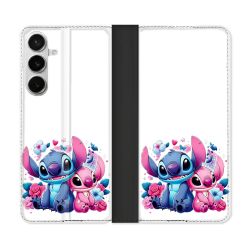 Housse cuir portefeuille Pour Samsung Galaxy S26 Plus Stitch Love