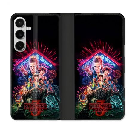 Housse cuir portefeuille Pour Samsung Galaxy S26 Plus Stranger Things Affiche 3