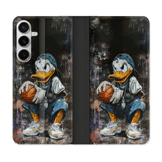 Housse cuir portefeuille Pour Samsung Galaxy S26 Plus Street Art Donald Duck