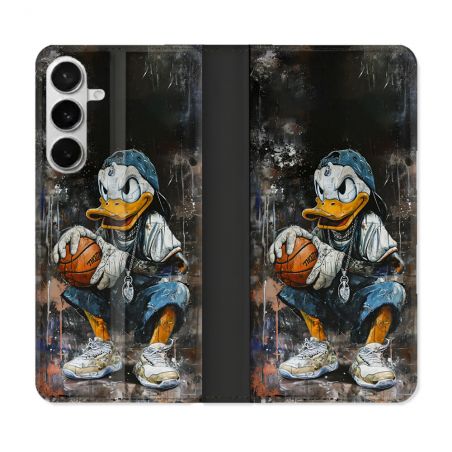 Housse cuir portefeuille Pour Samsung Galaxy S26 Plus Street Art Donald Duck