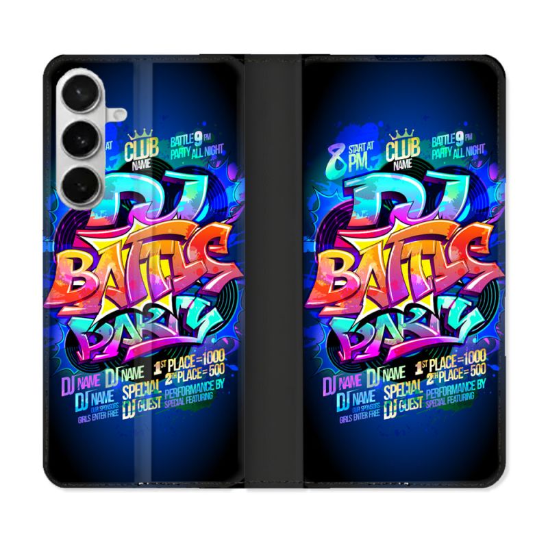 Housse cuir portefeuille Pour Samsung Galaxy S26 Plus Street Art Rap