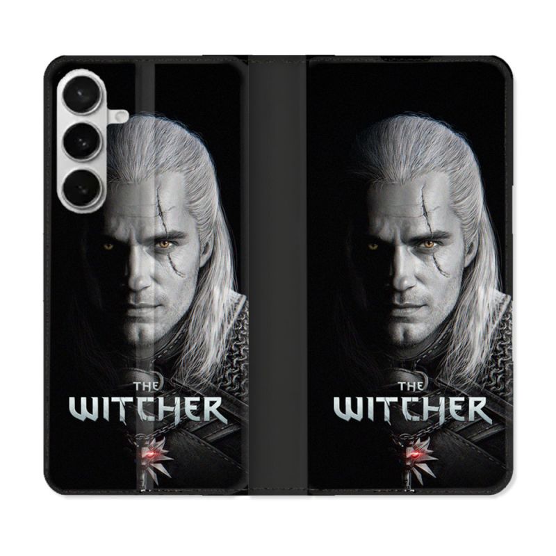 Housse cuir portefeuille Pour Samsung Galaxy S26 Plus The Witcher Noir