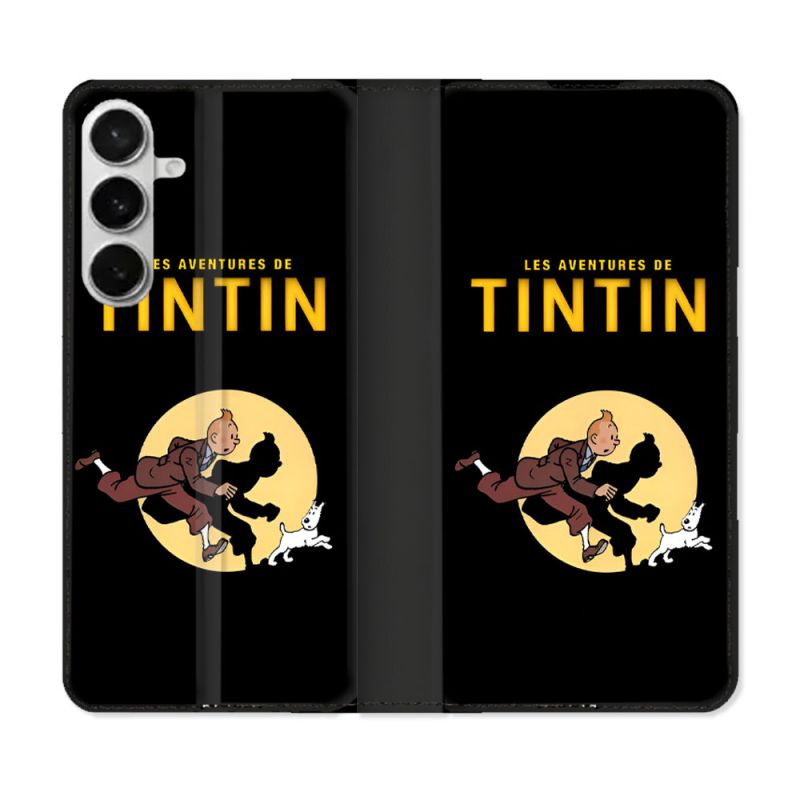 Housse cuir portefeuille Pour Samsung Galaxy S26 Plus Tintin Classique