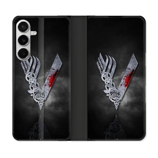 Housse cuir portefeuille Pour Samsung Galaxy S26 Plus Viking