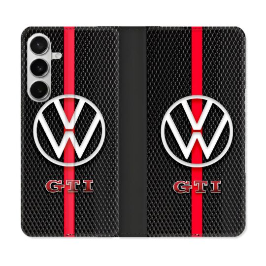 Housse cuir portefeuille Pour Samsung Galaxy S26 Plus Volkwagen Line
