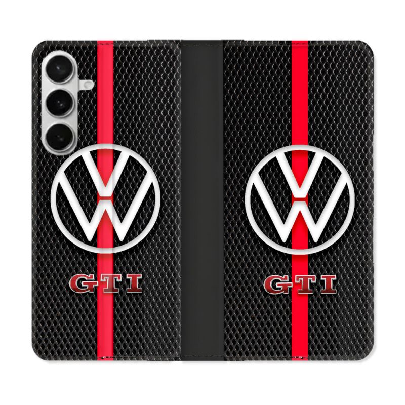 Housse cuir portefeuille Pour Samsung Galaxy S26 Plus Volkwagen Line