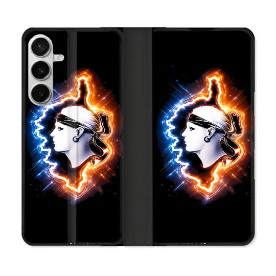 Housse cuir portefeuille Pour Samsung Galaxy S26 Plus Voyage Corse Brillante