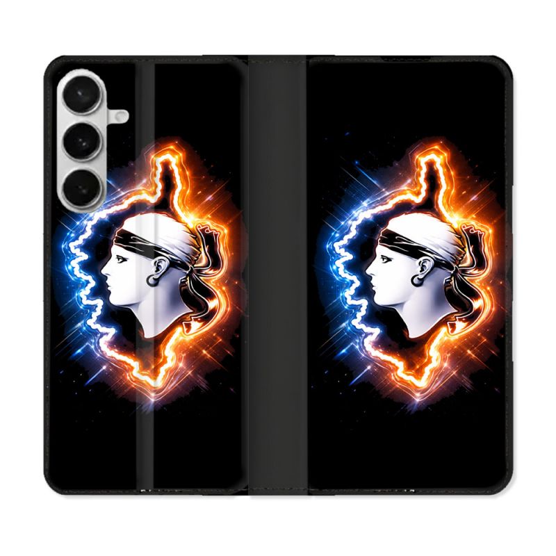 Housse cuir portefeuille Pour Samsung Galaxy S26 Plus Voyage Corse Brillante