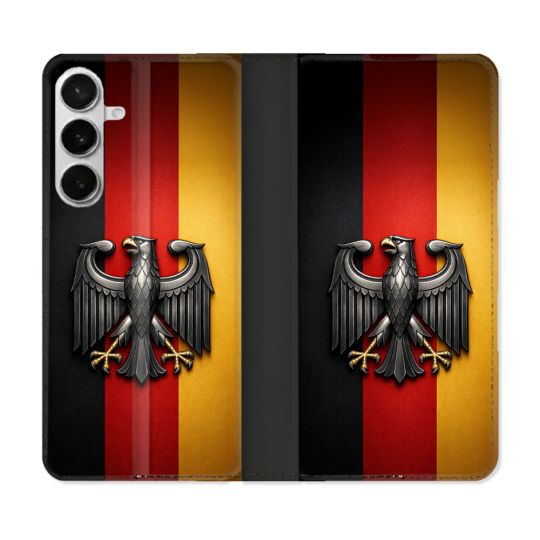 Housse cuir portefeuille Pour Samsung Galaxy S26 Plus Voyage Drapeau Allemagne