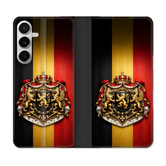 Housse cuir portefeuille Pour Samsung Galaxy S26 Plus Voyage Drapeau Belgique