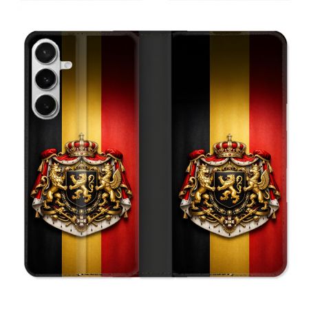 Housse cuir portefeuille Pour Samsung Galaxy S26 Plus Voyage Drapeau Belgique