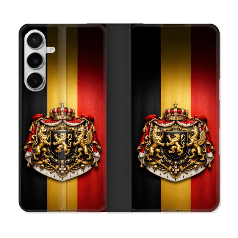 Housse cuir portefeuille Pour Samsung Galaxy S26 Plus Voyage Drapeau Belgique