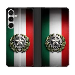 Housse cuir portefeuille Pour Samsung Galaxy S26 Plus Voyage Drapeau Italie