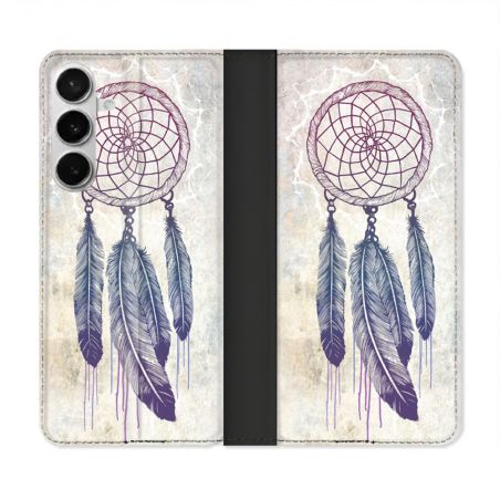 Housse cuir portefeuille Pour Samsung Galaxy S26 Plus Zen Attrape Reve Blanc