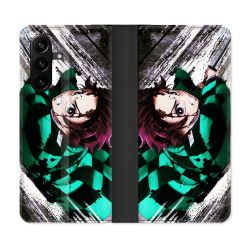 Housse Cuir Portefeuille Pour Samsung Galaxy A57 5G Manga Demon Slayer Tanjiro
