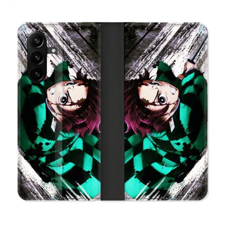 Housse Cuir Portefeuille Pour Samsung Galaxy A57 5G Manga Demon Slayer Tanjiro