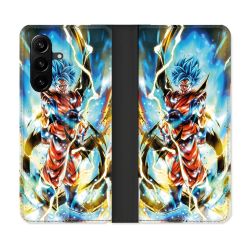 Housse Cuir Portefeuille Pour Samsung Galaxy A57 5G Manga Dragon Ball Sangoku Blanc
